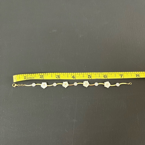 Bracelet Gold 14k Zirconia and Mother Pearl - Picture 8 of 8